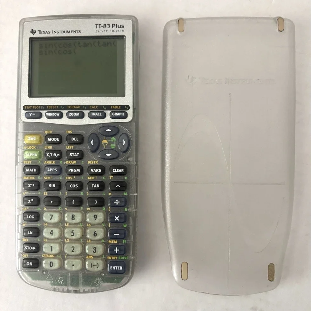 Texas Instruments TI-83 Plus Silver Edition Clear Graphing Calculator Cover WORK
